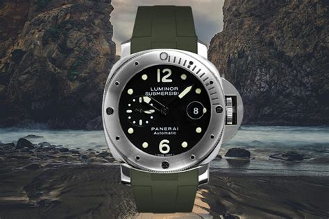 panerai military green rubber strap|genuine panerai straps.